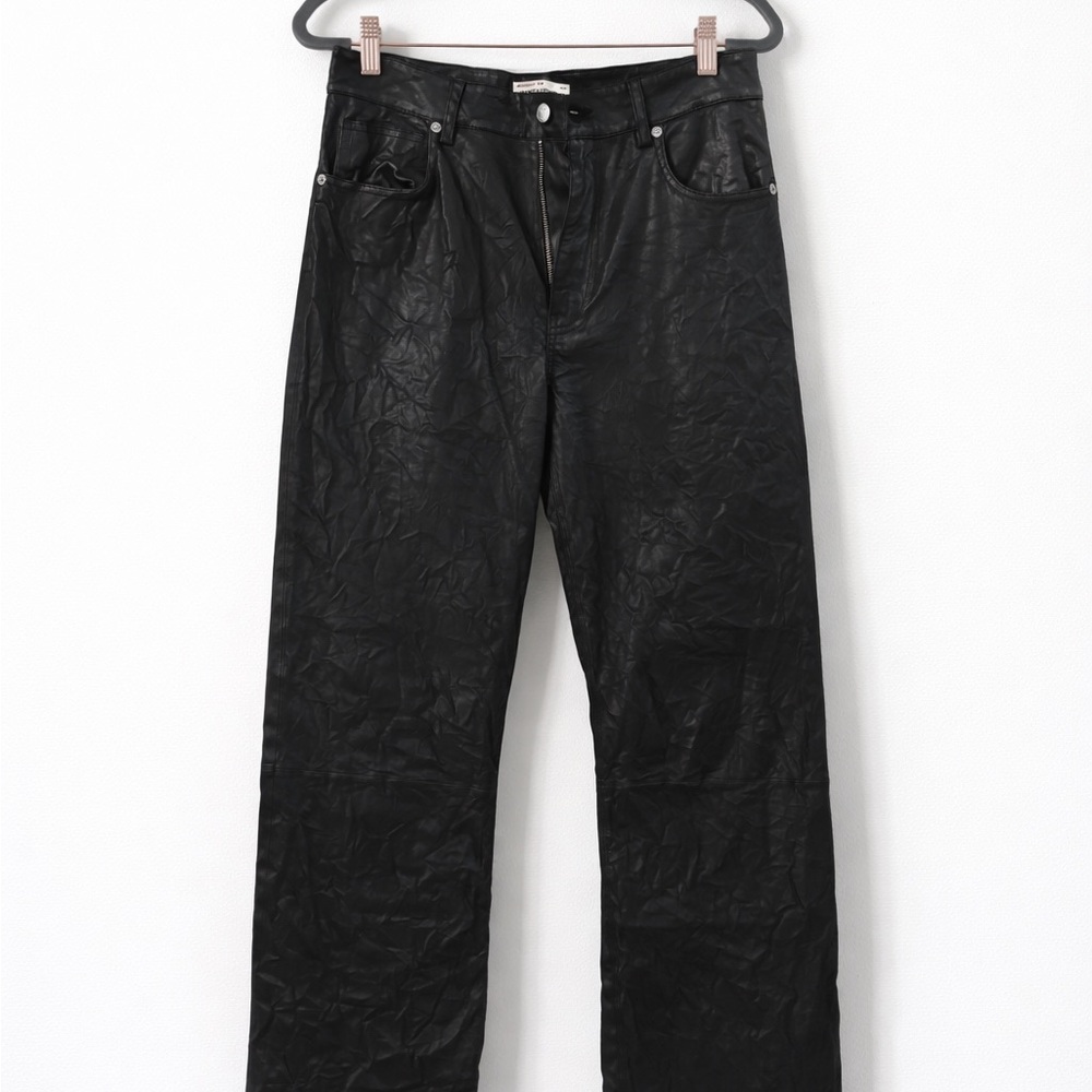 Zadig & Voltaire Défilé Black Leather Pants — Straight Leg